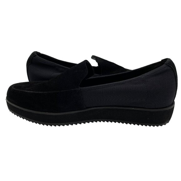 Eileen Fisher Dell Platform Loafer Black Suede Stretch Slip-On Women Sz 8.5 - Picture 8 of 11
